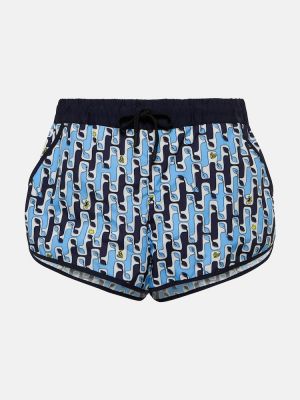 Pantalones cortos con estampado Moncler Grenoble azul