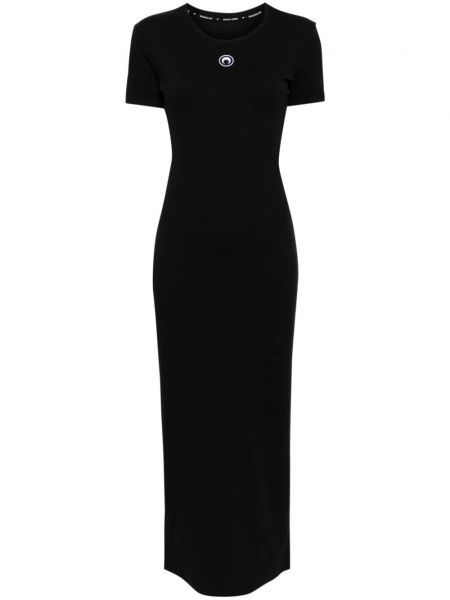 Midi šaty s výšivkou Marine Serre černé