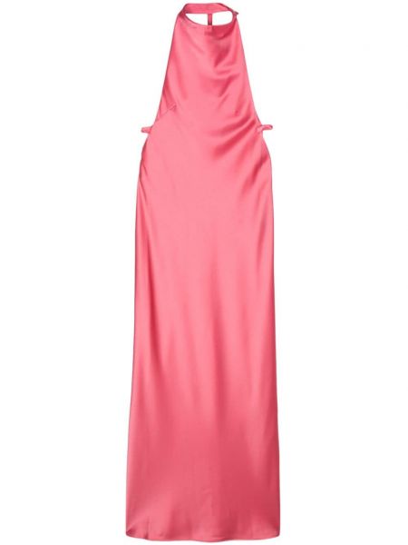 Satynowa sukienka wieczorowa Ssheena różowa