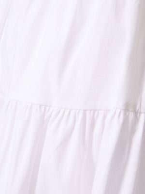 Bavlnená midi sukňa s volánmi Staud biela