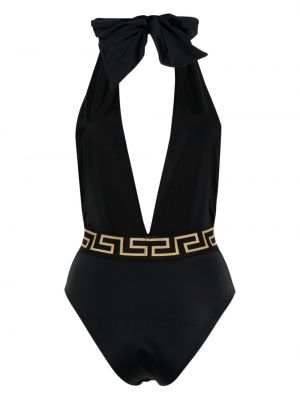 Badeanzug mit v-ausschnitt Versace schwarz