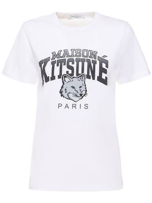 Camiseta de algodón Maison Kitsuné blanco