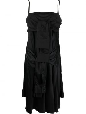 Βαμβακερή φόρεμα Mm6 Maison Margiela μαύρο