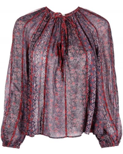 Blusa de seda de flores con estampado Ulla Johnson negro