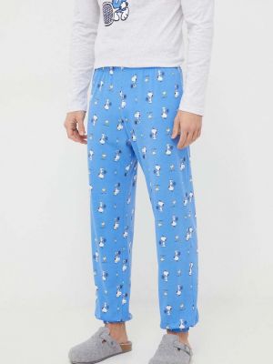 Pamučna pidžama s printom United Colors Of Benetton plava