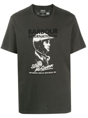 T-shirt con stampa Barbour verde