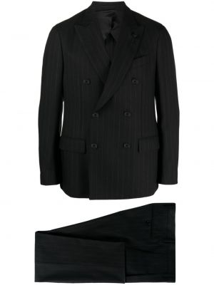 Triibuline ülikond Lardini must