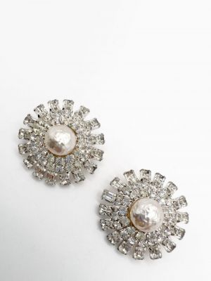 Kolczyki z kryształkami Jennifer Gibson Jewellery srebrne