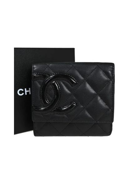 Portfel skórzany retro Chanel Vintage czarny