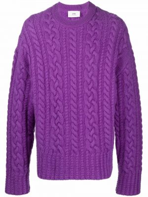 Pullover mit rundem ausschnitt Ami Paris lila