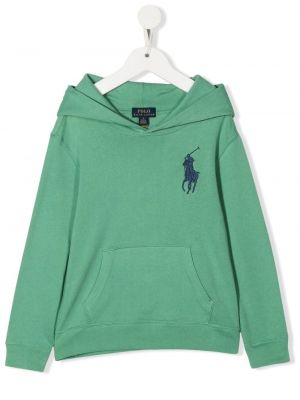 Hoodie för tjejer Ralph Lauren Kids grön