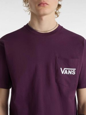Хлопковая футболка Vans фиолетовая