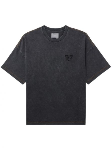 Βαμβακερή μπλούζα με κέντημα Musium Div. μαύρο