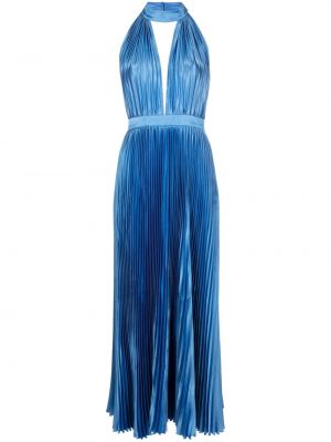 Plisované večerné šaty L'idée modrá