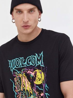 Тениска с дълъг ръкав с принт Volcom черно