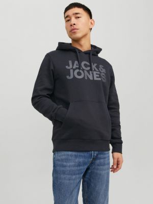 Kapucnis pulóver Jack & Jones fekete