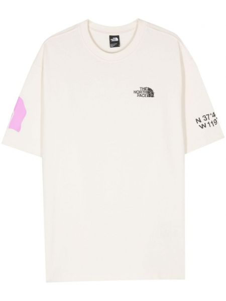 Βαμβακερή μπλούζα με σχέδιο The North Face λευκό