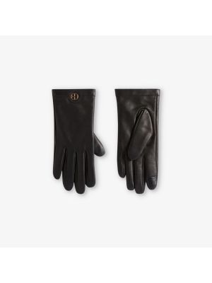 Кожаные перчатки Alphonse с бляшкой-логотипом Claudie Pierlot, noir / gris
