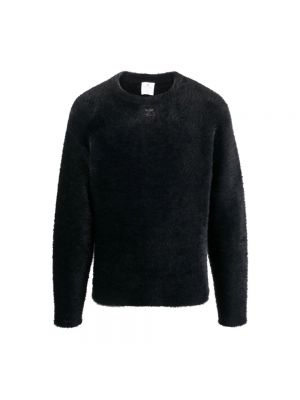 Dzianinowy sweter z okrągłym dekoltem Courreges czarny