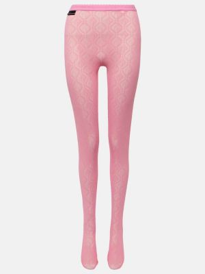 Leggings in mesh in tessuto jacquard Marine Serre rosa