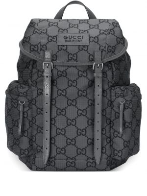 Šedý batoh s potiskem Gucci
