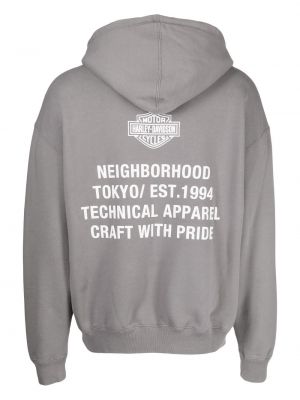 Raštuotas džemperis su gobtuvu Neighborhood pilka