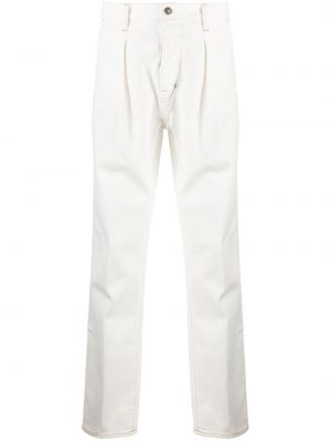 Plisované straight fit džíny Tom Ford bílé