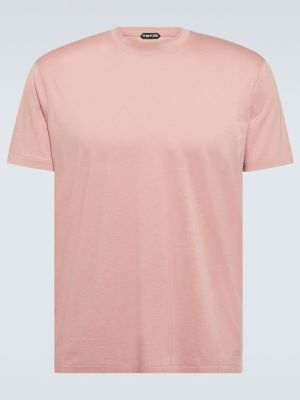Džerzej kožené saténové tričko Tom Ford ružová