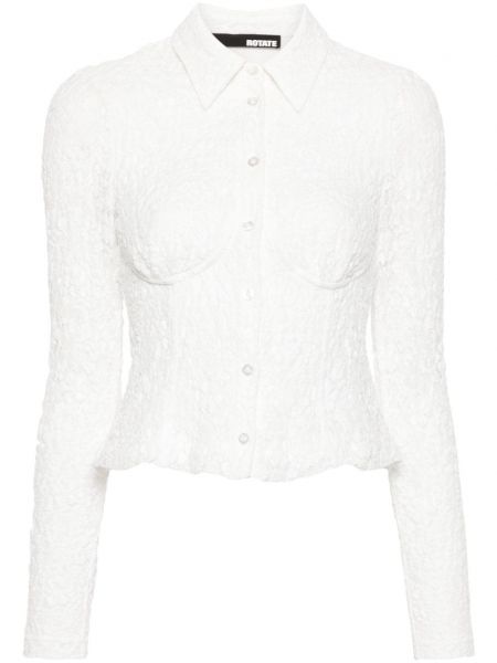 Прозрачна риза с дантела Rotate Birger Christensen бяло