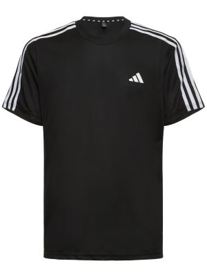 Pruhované tričko Adidas Performance černé