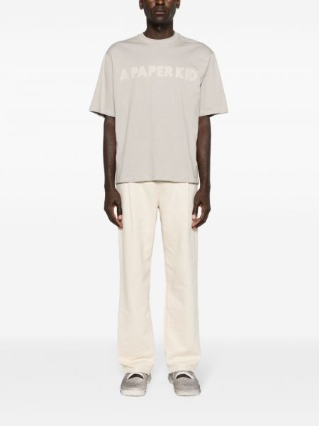 T-shirt en coton à imprimé A Paper Kid gris