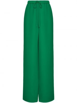 Pantaloni de mătase Valentino Garavani verde