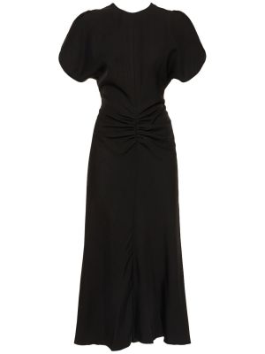 Viskózové midi šaty Victoria Beckham černé