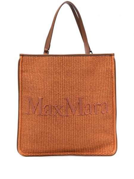 Τσάντα shopper Max Mara πορτοκαλί