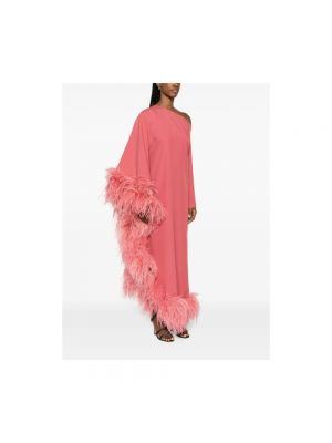 Vestido largo con plumas de plumas Taller Marmo rosa