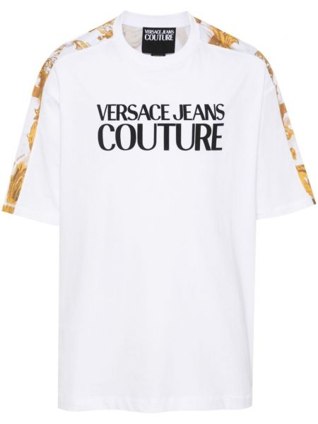 Bombažna majica s potiskom Versace Jeans Couture