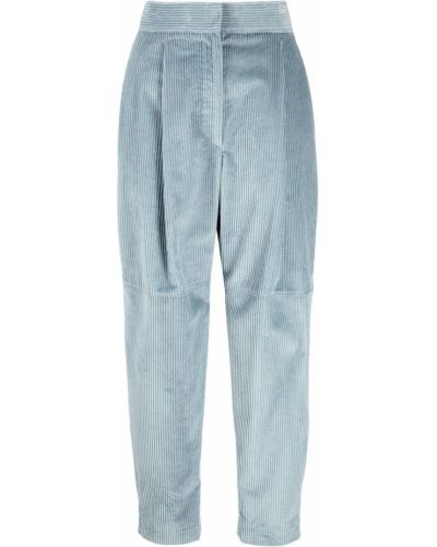 Pantalones ajustados de pana Brunello Cucinelli azul