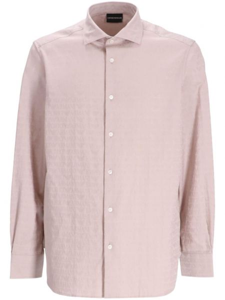 Kokvilnas krekls ar apdruku Emporio Armani rozā