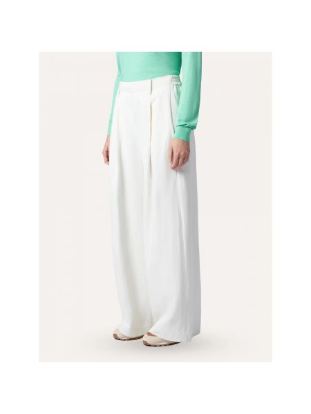 Pantalones de lino de seda Ballantyne blanco