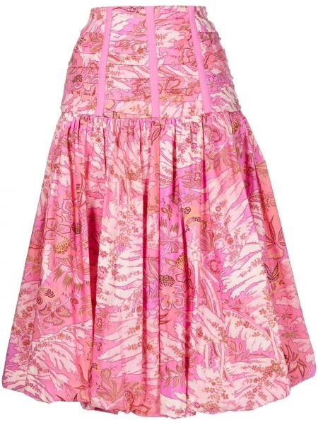 Φλοράλ φούστα με σχέδιο Ulla Johnson ροζ