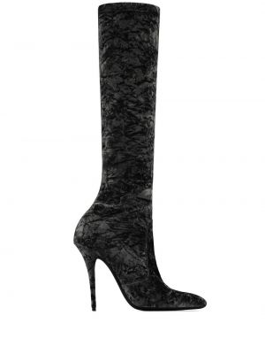 Guminiai batai velvetinės Saint Laurent juoda
