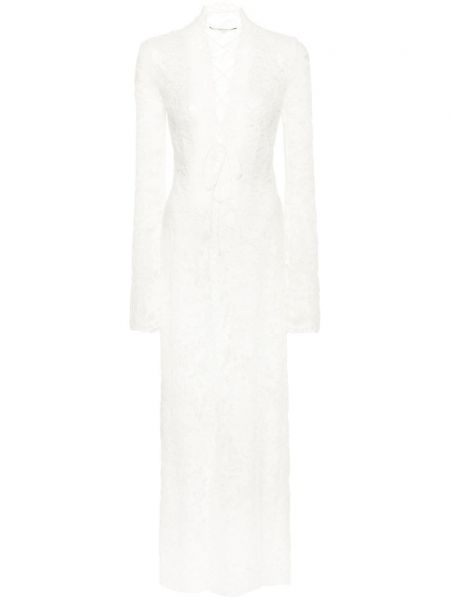 Μίντι φόρεμα με δαντέλα Manuri λευκό