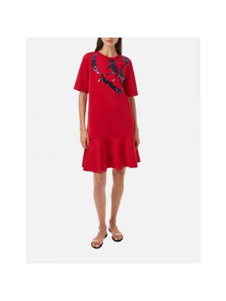 Mini vestido con lentejuelas de neopreno Carolina Herrera rojo