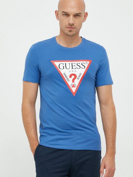 Koszulka bawełniana z nadrukiem Guess