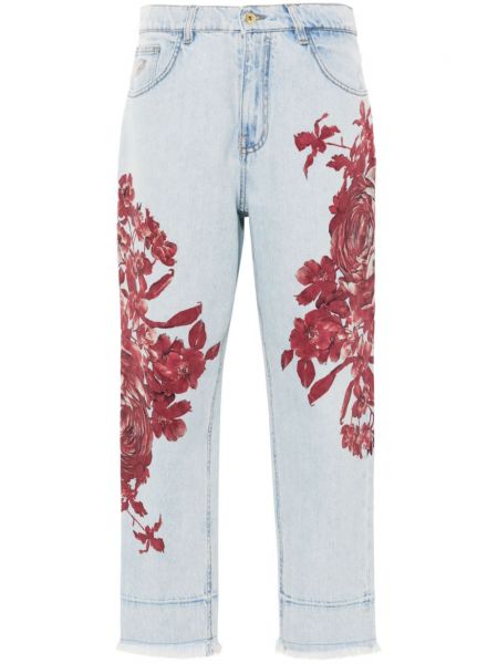 Baskılı konik jean pantolon Blumarine