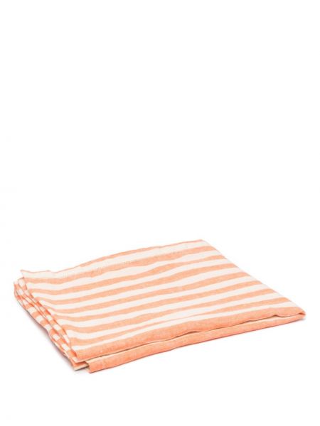 Gestreifter leinen badeanzug mit print Frescobol Carioca orange