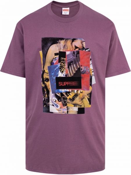 Camiseta manga corta Supreme violeta