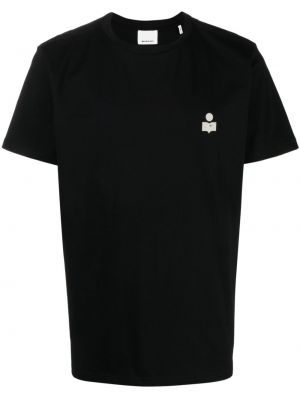 Koszulka bawełniana z nadrukiem Marant czarna