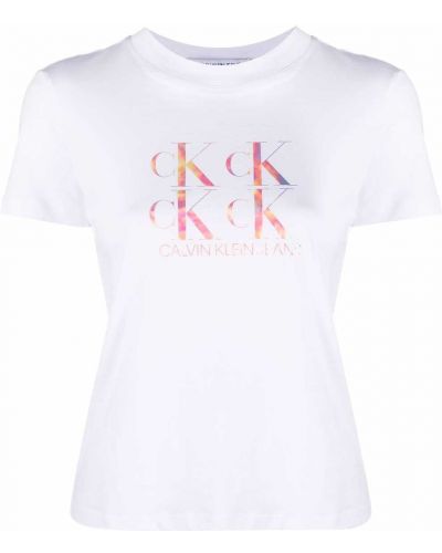 Camiseta reflectante Calvin Klein Jeans blanco