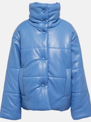 Kožená bunda z ekologickej kože Nanushka modrá